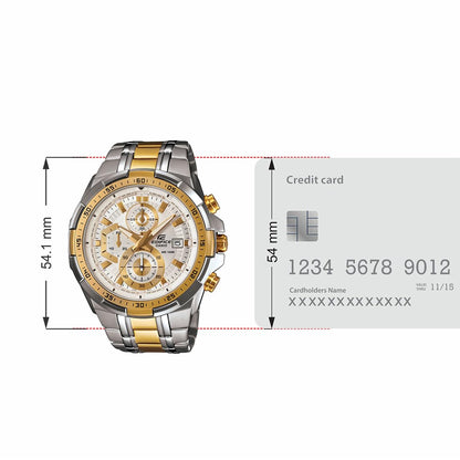 Casio EDifice EFR-539SG-7AVUDF White Analog Dial Dual Tone Stainless Steel Band Men's Watch Chronograph 100M Water Resistant EX189