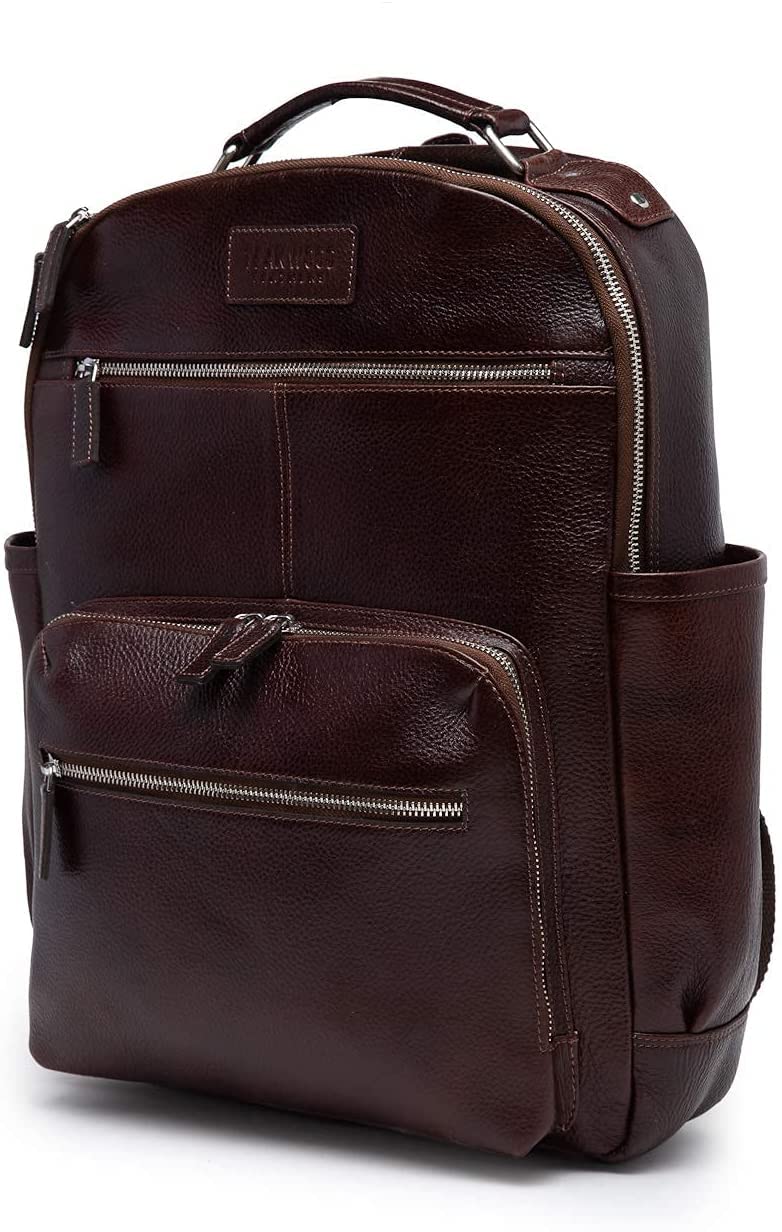 Teakwood Unisex Genuine Leather Dark Brown textured Backpack||Unisex Laptop Bag/Backpack
