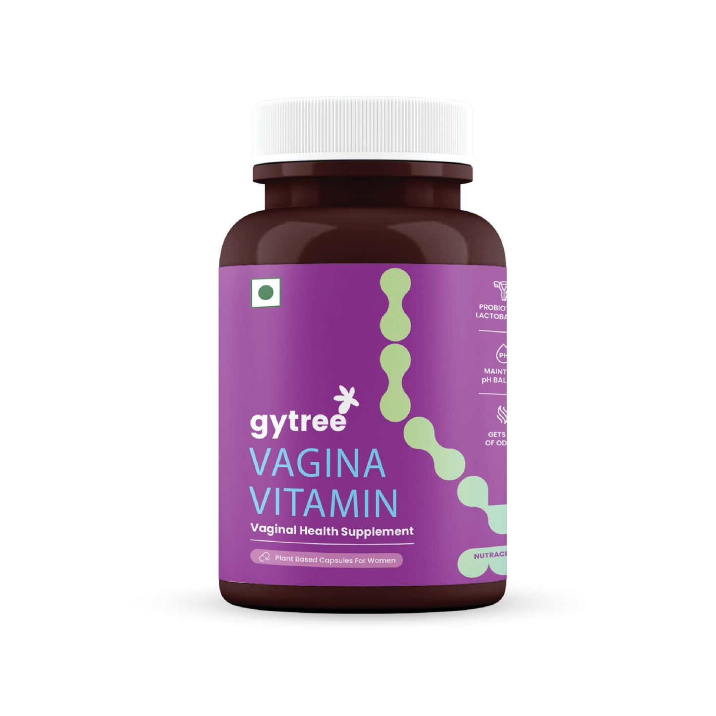 Gytree Vagina Vitamin for Women | Supports Vaginal pH Balance, Fresh Odour & Comfort | Helps Reduce Dryness | Promotes Hormonal Health, Hydration & Flora Bacterial Vaginosis Relief | With Probiotics, Zinc & Hyaluronic Acid – 30 Capsules