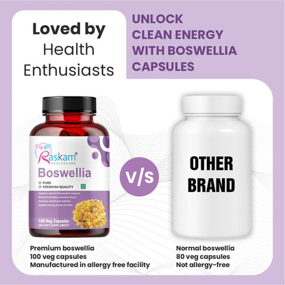 Raskam Boswellia Serrata Extract 100 Veg Capsules (500mg) | Healthy Inflammation Response & Mobility | Non-GMO & Gluten-Free (Pack of 2)
