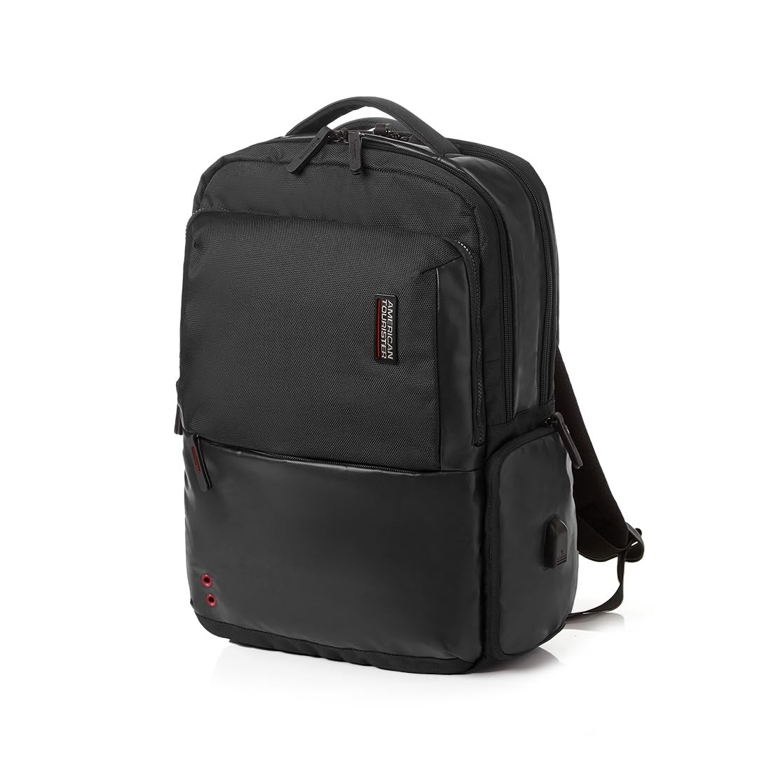 American Tourister Zork 2.0 Style 01, 23L Volume Office 4 Compartment Laptop Backpack With Front Organizer And Spacious Interiors For Unisex, Men & Women - Black