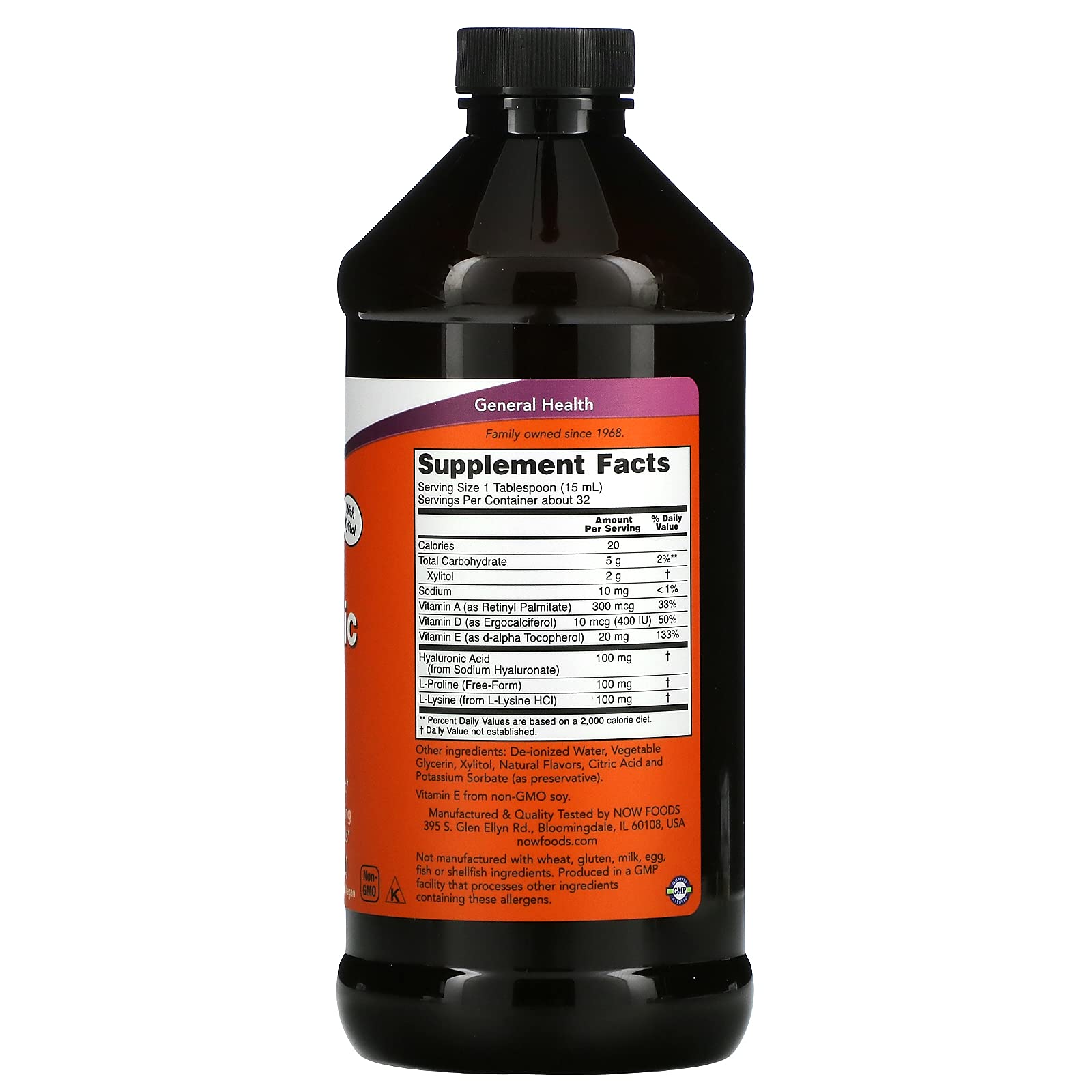 Liquid Hyaluronic Acid Joint Support Now Foods, 16 Oz- image 3
