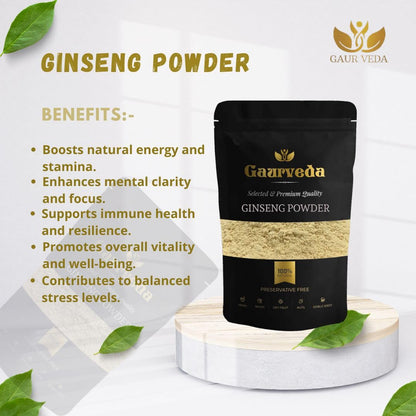 GAURVEDA Ginseng Powder - Boosts Energy and Immunity - Relieves Stress- image 2