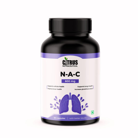 CITRUS NUTRACEUTICAL N Acetyl L Cysteine (NAC) 600 mg Capsules | Antioxidant Support for Liver & Lung Health | Glutathione Booster | 60 Veg Capsules