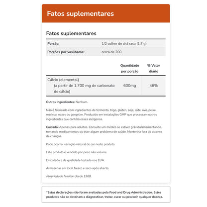 NOW Foods Calcium Carbonate Powder -- 12 oz- image 2