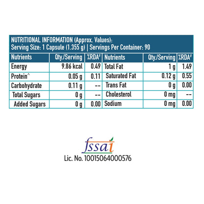 HealthKart HK Vitals Advanced Omega 3 (90 Capsules) | 1000mg Omega 3 with 360mg EPA & 240mg DHA, Double Strength Fish Oil | For Brain, Heart and Joint Health