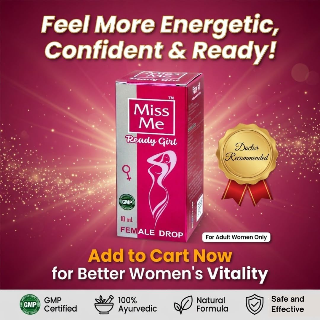 READY GIRL Ayurvedic Female Wellness Drops for Women |10 ml | Herbal Daily Wellness Support with Shatavari | Liquid Drops for Energy Vitality & Mood Balance | Mix with Water, Juice or Milk