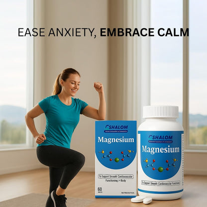 Shalom Pharmaceuticals Magnesium Glycinate (2000 mg, 100% RDA) | Better Sleep Quality & Muscle Recovery | High Absorption Chelated Magnesium | 60 Tablets