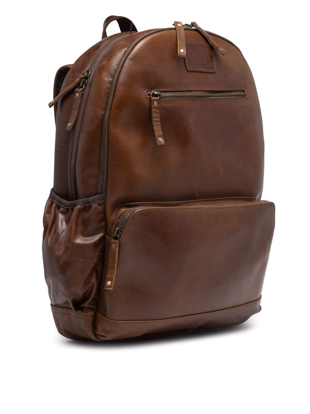 Teakwood Genuine Leather Backpack Laptop Bag For Men and Women(Brown)