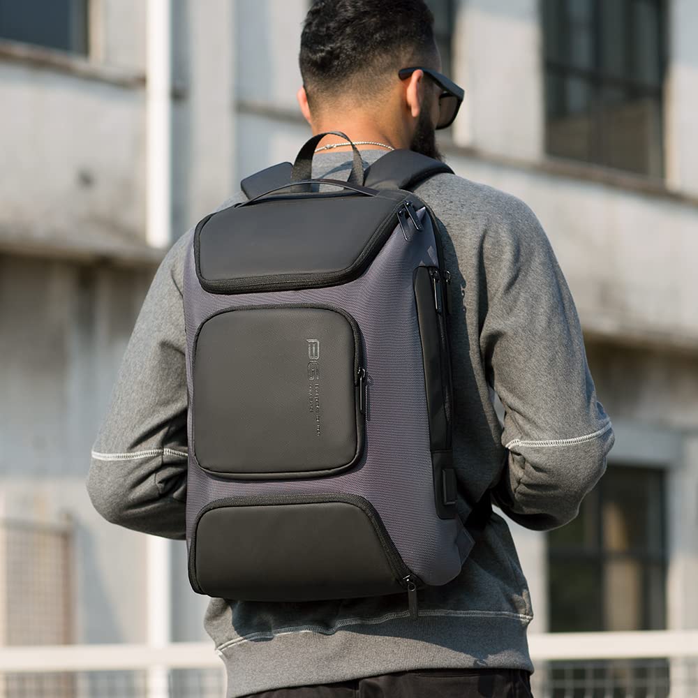 BANGE Laptop Backpack，Business Travelling Backpack with USB Charger Por- image 3