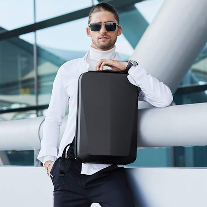 Red Lemon Medium Size Bange Hard Ironlook Briefcase Laptop Bag Anti-Theft Hard Shell Unisex Laptop Backpack With Usb Charging Backpack For Unisex (Gold)