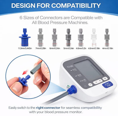 MCP BP Cuff Adult Blood Pressur­e Monitor Large Cuff XL Compatible with Omron B.P, Ageasy BP, Pharmeasy BP with 6 Size Connectors free (22-48CM)