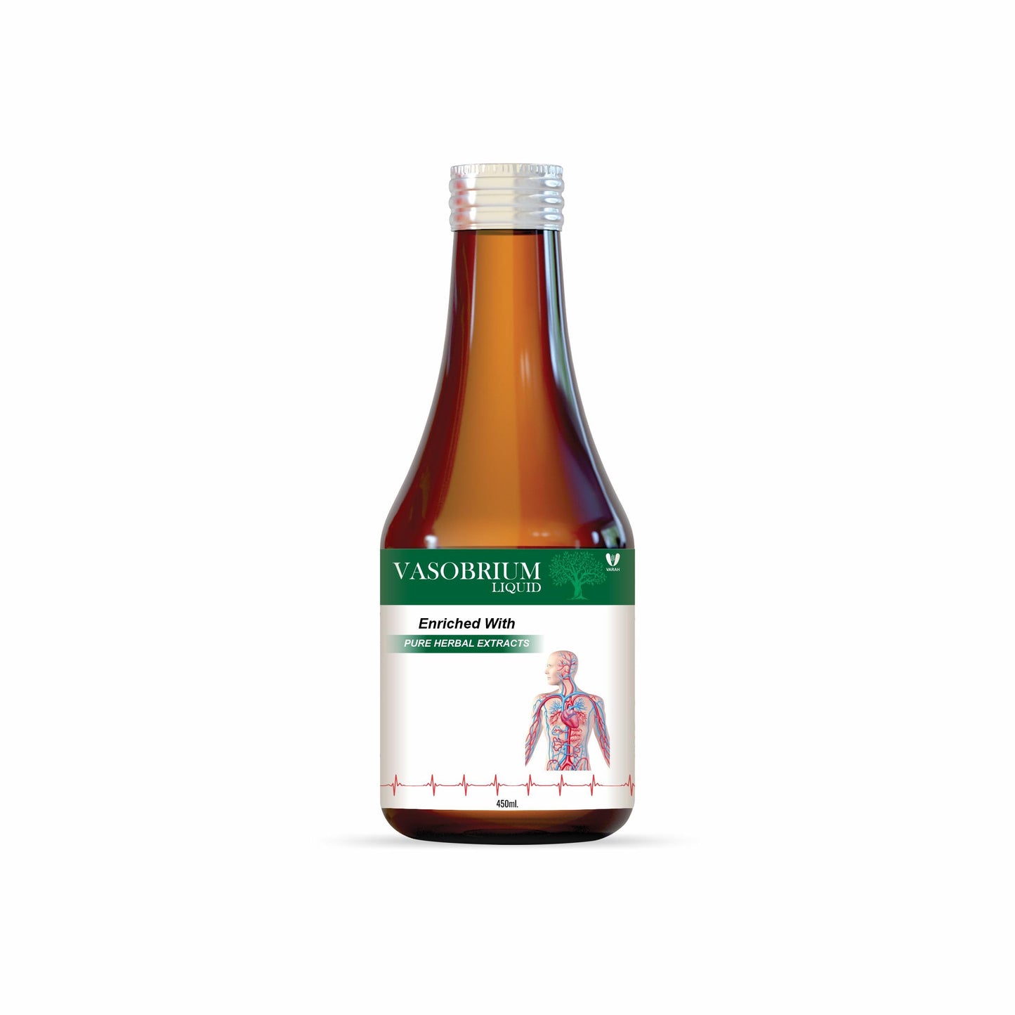 Varah Vasobrium Syrup 450ml | Supports Healthy Circulation, Blood Flow, and Overall Wellbeing with Herbal Extracts for Daily Vitality and Metabolic Balance | Ayurvedic Wellness Supplement