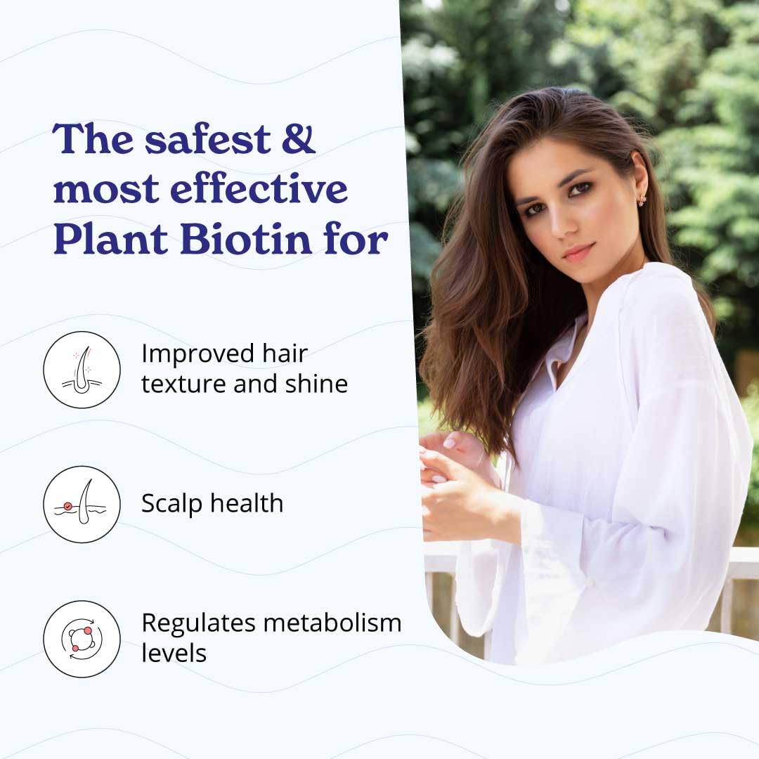 BetterAlt 10000 mcg Plant Biotin Powder for Stronger & Shinier Hair & Healthy Skin| High Potency Biotin &Vitamins| With Carrot, Bamboo, Sesbania| Vegan| Strawberry 150 g