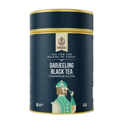 Hindraj Champagne Sultan Black Tea Loose Leaves 90 g Premium CTC Darjeeling, Long Leaves, Authentic Aroma, Freshly Sourced Rich Flavor, Bold & Aromatic, Whole Leaves Quality