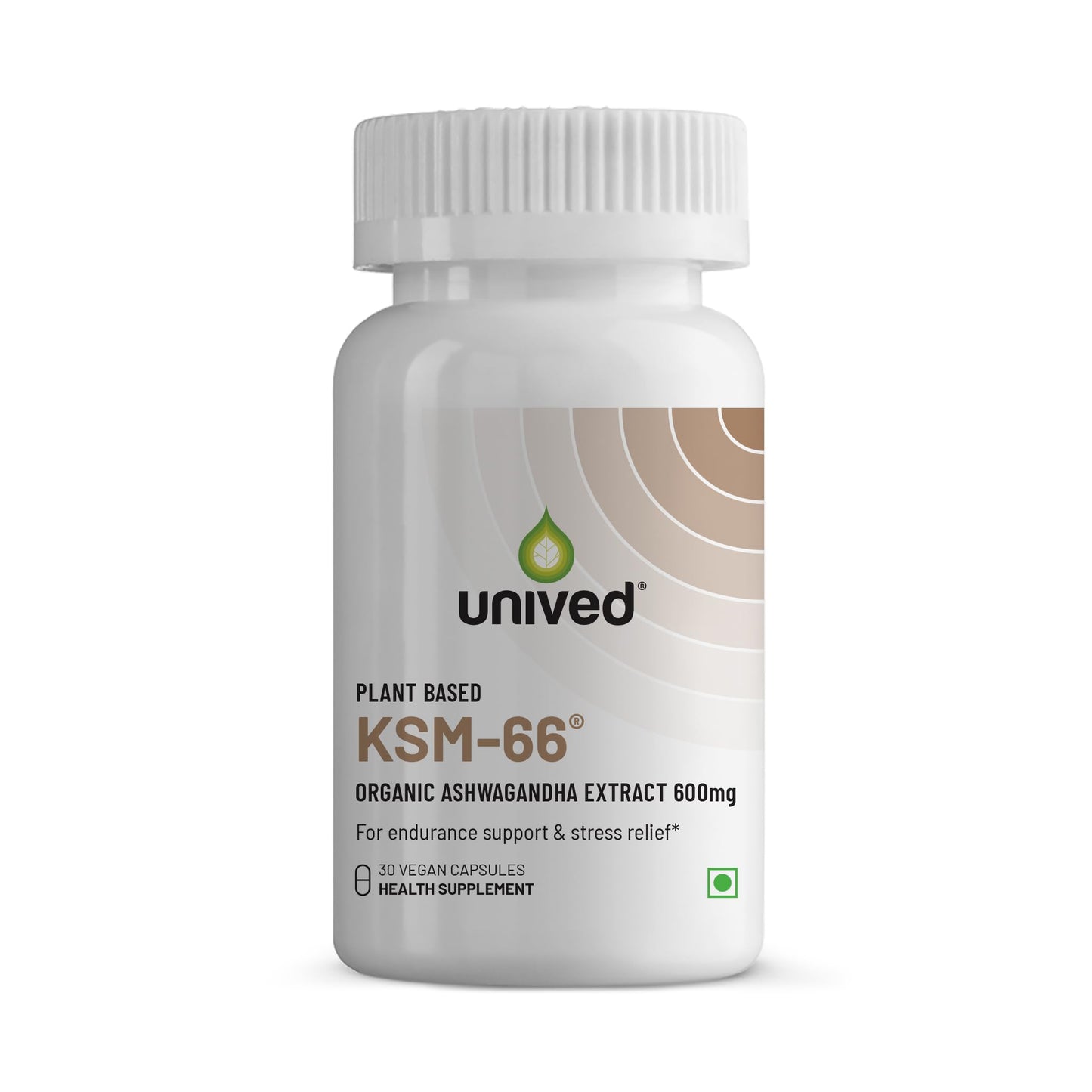 Unived KSM-66 Ashwagandha | 600mg Vegan Full Spectrum Root Extract Standardized to 5% Withanolides | for Stress, Anxiety, Endurance, & Strength (30 Vegan Caps)