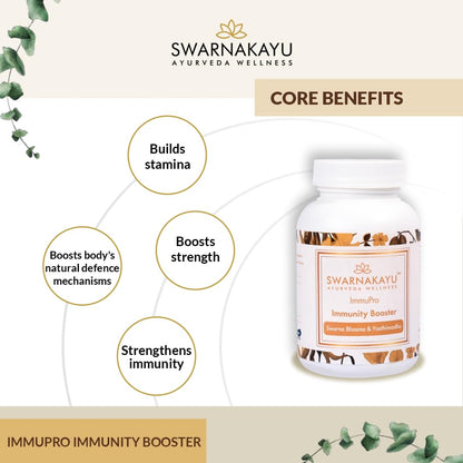 Swarnakayu 24k Gold Bhasma Immunity Booster, India's Exclusive Ayurvedic Wellness Product, Helps Boost Body's Natural Defence Mechanisms, Stamina, Strength, 100% Ayurvedic Ingredients - 30 tablets