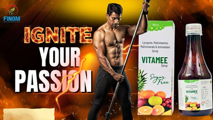 Vitamee Syrup | Sugar Free Multivitamin Syrup with Lycopene, Antioxidants, Vitamins & Minerals | Boosts Energy & Immunity | Daily Health Tonic for Adults & children's, 200 ml