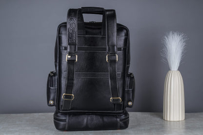 BRAND LEATHER 16 Inch Genuine Leather Large Capacity Laptop Backpack Mu- image 7