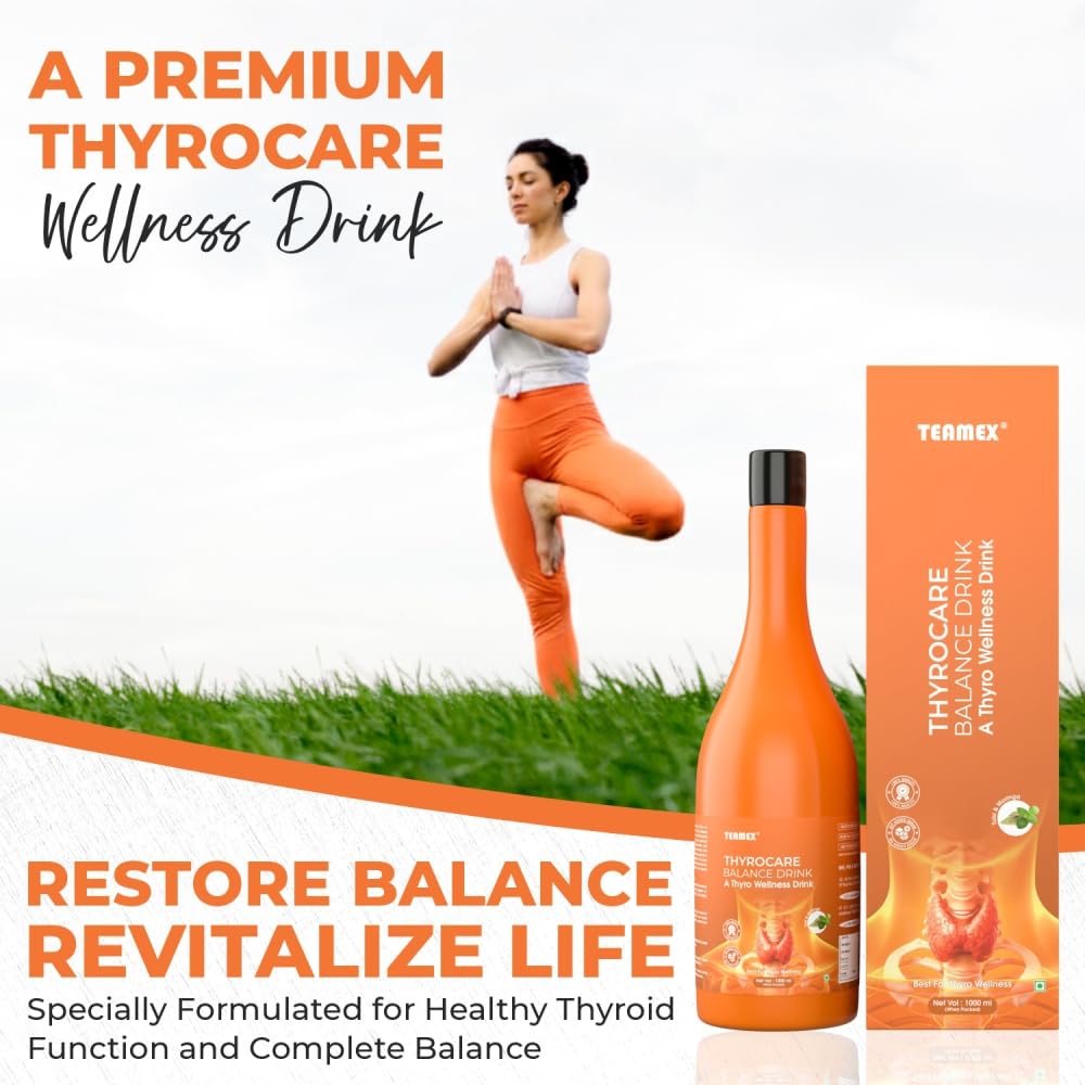 Teamex Thyrocare Balance Herbal Wellness Drink | With Kachnar, Guggul, Moringa & Triphala | Ayurvedic Inspired Herbal Blend | Daily Wellness Beverage | Liquid Dietary Supplement | Vegetarian | 1000 ml