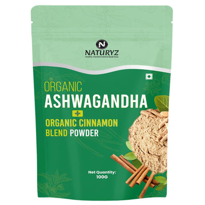 Naturyz Organic Ashwagandha + Organic Cinnamon Blend Powder (100)