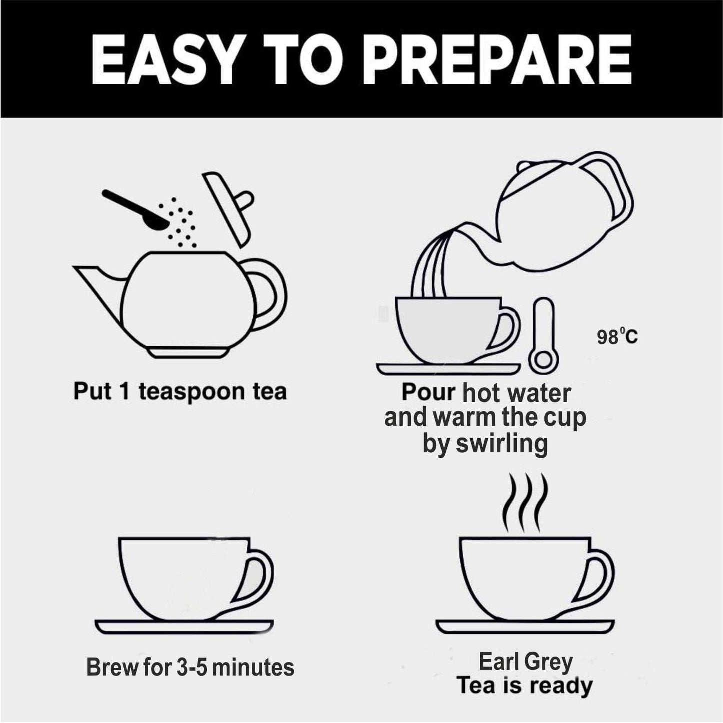 Golden Tips Earl Grey Loose Leaf Black Tea Blended With Oil Of Bergamot, Brew Hot/Iced Tea, (100 Gram, 50 cups)