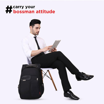 HARISSONS Vervo 40L Waterproof Laptop Backpack for Men & Women | Fits 15.6" Laptop with Sternum Strap, Quick Access Pocket, Detachable Key Holder, Organized Compartments & Raincover (Black)