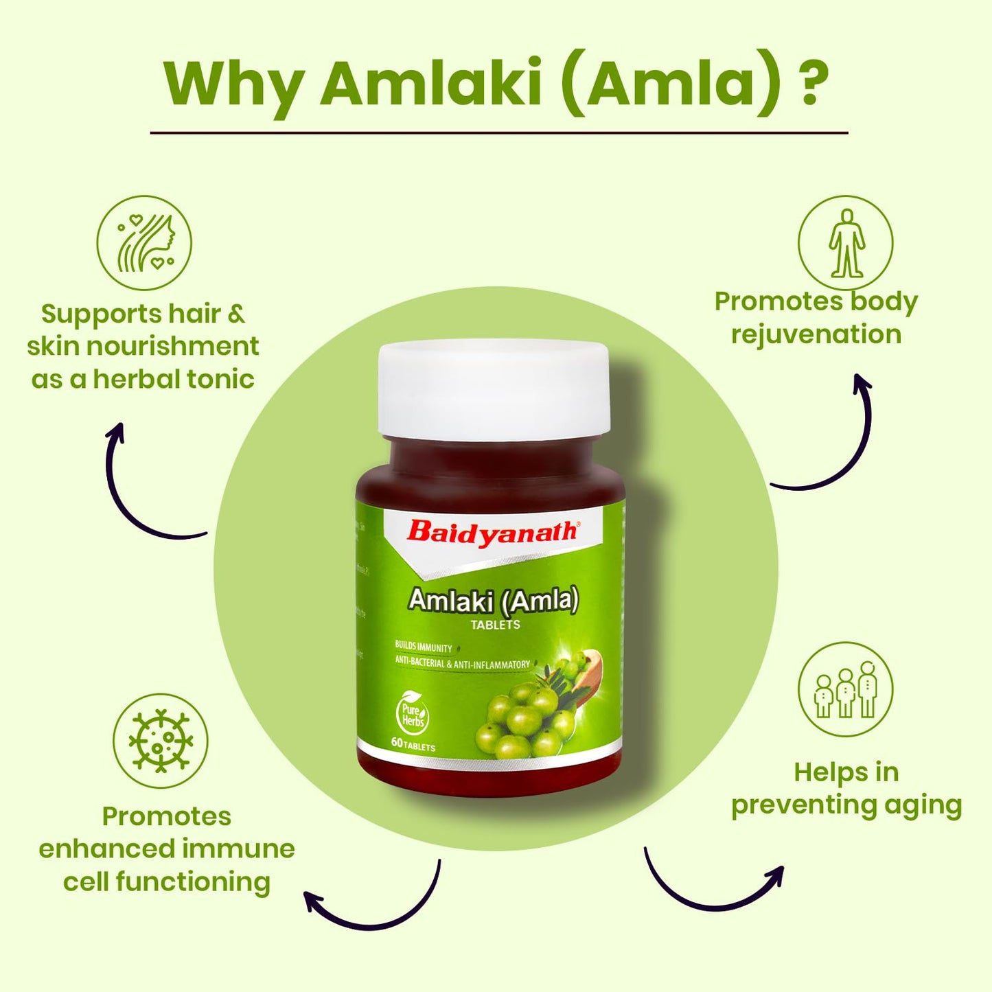 Baidyanath Amlaki (Amla) 60 Tablets - Natural Health Booster for Enhanc- image 6