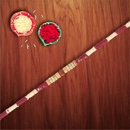 SFU E Com 4 Pieces Rocher with Rakhi | Rakhi with Rocher Chocolates | Rakhi Chocolate for Brother | Roli, Chawal, Chandan, Misri | 25123