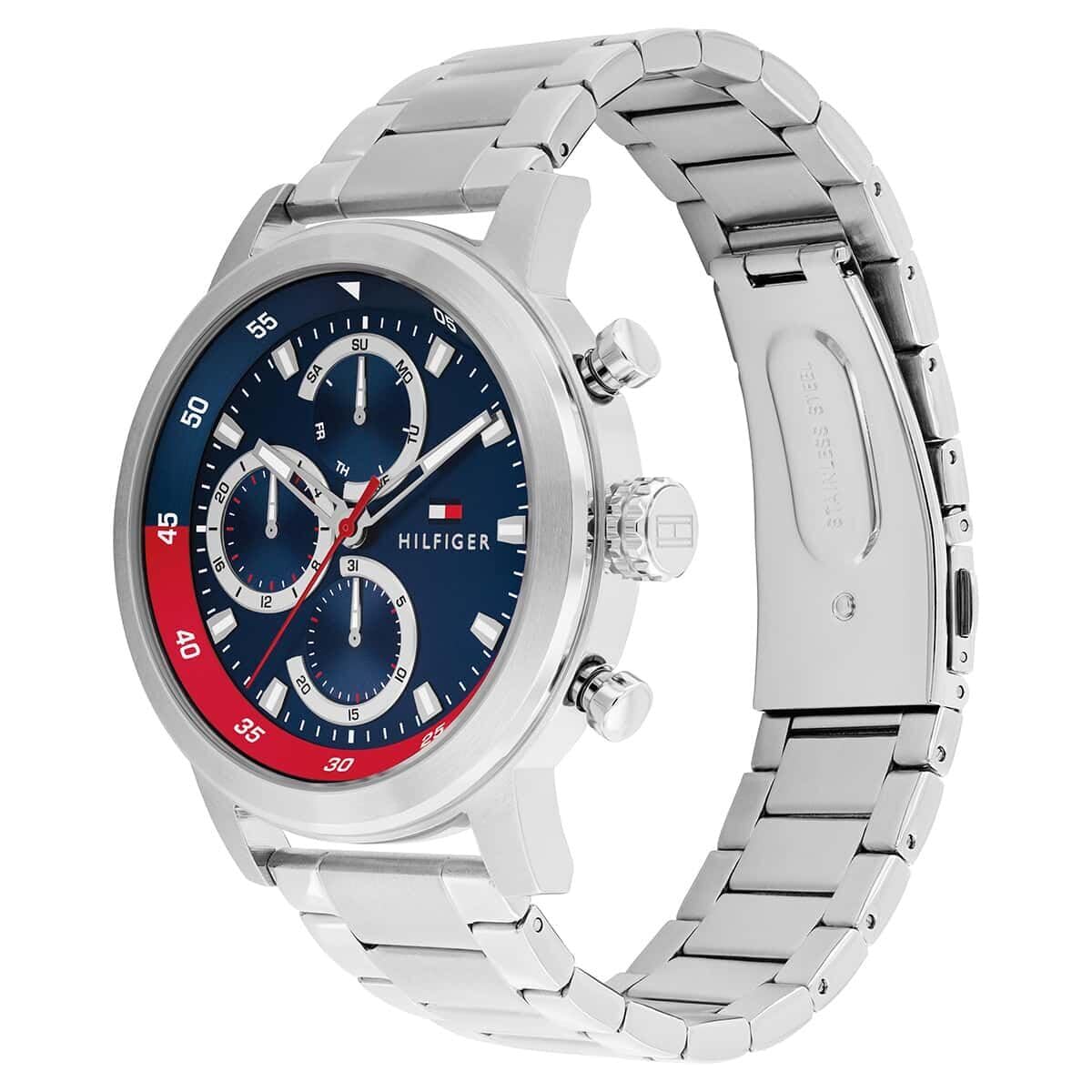 Tommy Hilfiger Rocky Quartz Analog with Blue Dial Silver Stainless Steel Strap Watch for Men - TH1792179
