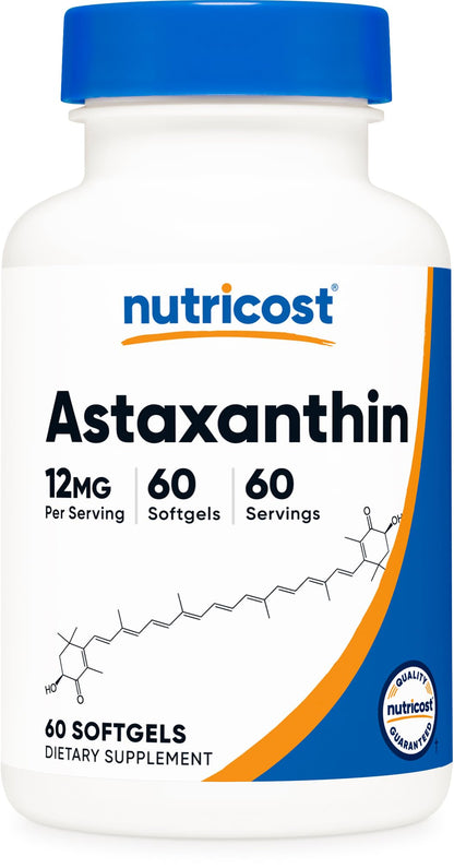 Nutricost Astaxanthin 12mg, 60 Softgel Capsules