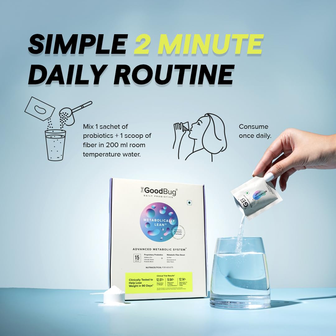 The Good Bug Metabolically Lean: Advance Metabolic System |Weight Loss For Women & Men | 16 b CFUs Probiotics Supplement + L-Carnitine + 7g Prebiotic Fiber | Boosts GLP1, Metabolism & Reduces Cravings Naturally | 30 Days Pack