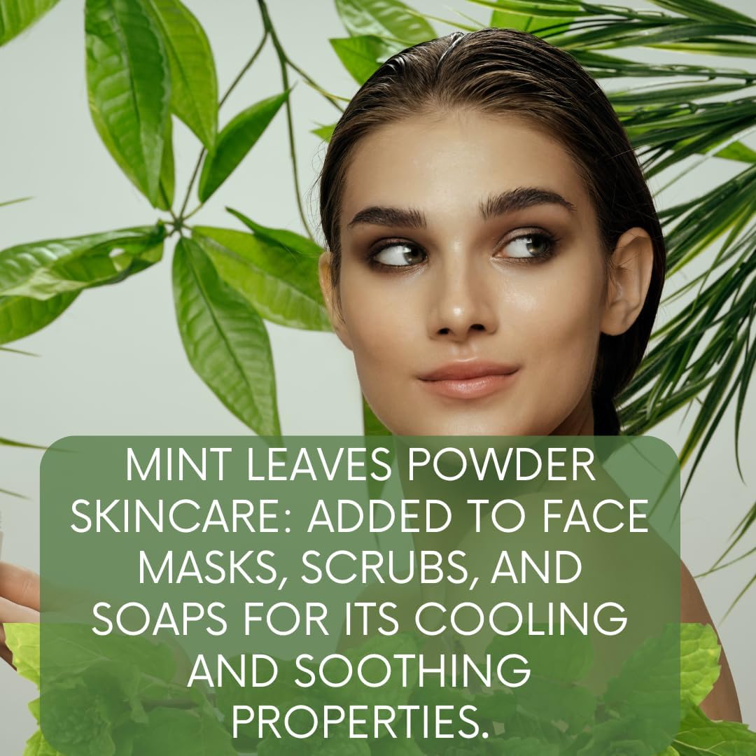 mGnna Mint Leaf Powder for Smooth Glowing Skin, Hair Care, Cosmetic Formulation and Health Care 227gm / 0.5lbs