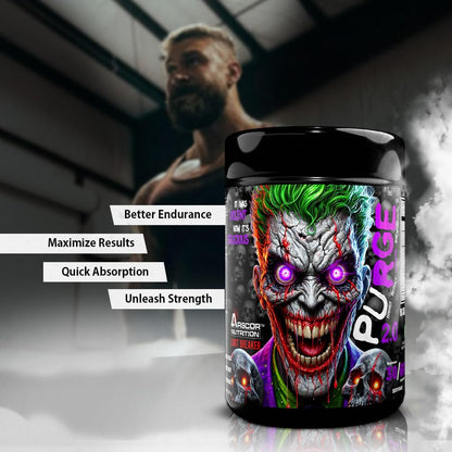 Arscor's Purge 2.0 Pre workout Supplement | 5000mg L Citrulline D Malate 2:1, 200mg Caffeine Anhydrous, 4000mg Beta Alanine, Boost Focus, Strength, Energy and Pump (450 gm, Devil'sberry)