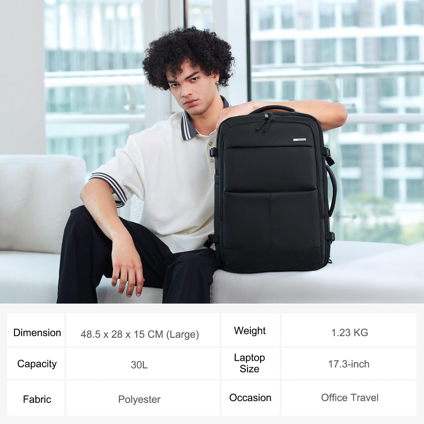 GOLDEN WOLF Travel Backpack for Men Large 30L Multi-Functional Water-re- image 3