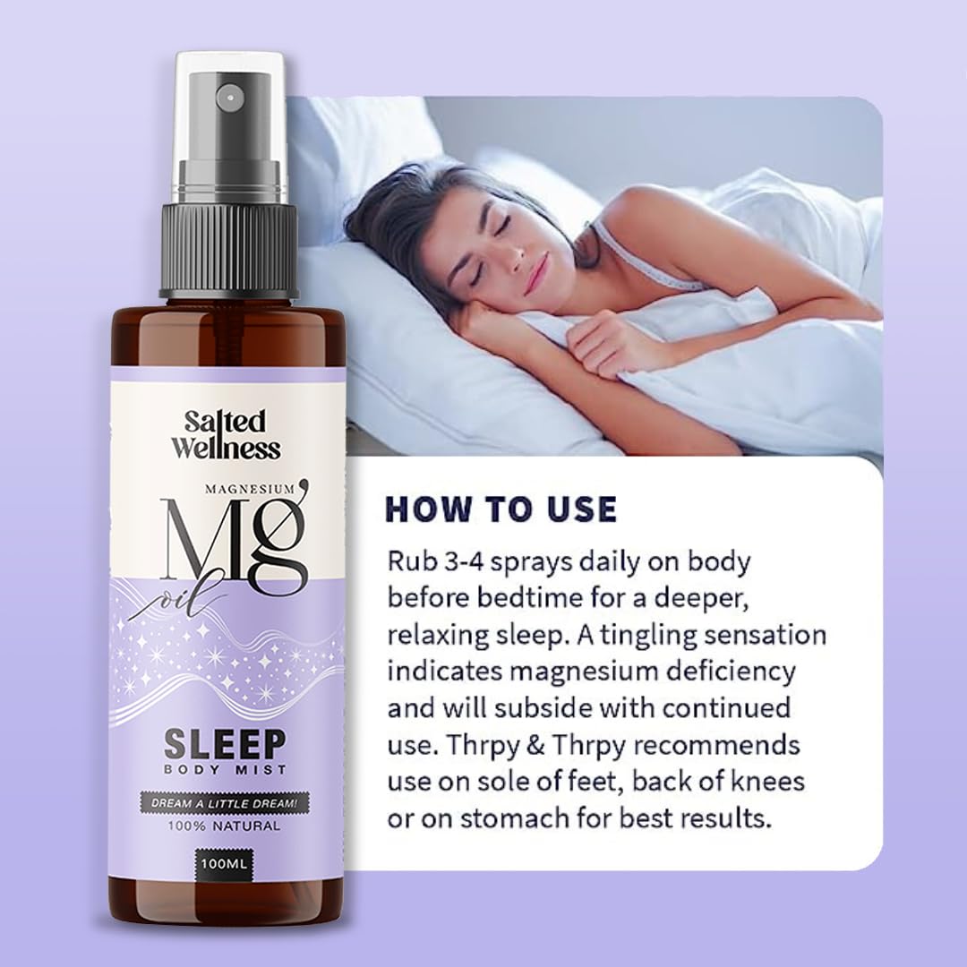 Salted Wellness Magnesium Spray Combo | Muscle Pain Relief & Sleep Support | Magnesium Oil Spray for Muscle Recovery and Better Sleep | 100ml x 2