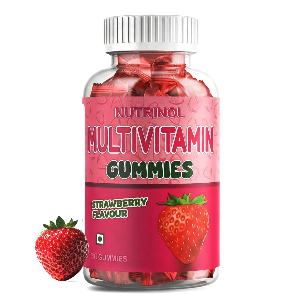 Knoll Healthcare Nutrinol Multivitamin Gummies, Zinc, Veg Omega, Iron & Biotin|Vitamin D3, B6, E & A|Boosts Energy & Stamina, Improves Immunity & Skin Health|Vegan, Gelatin Free, 1 Count, 30 Servings