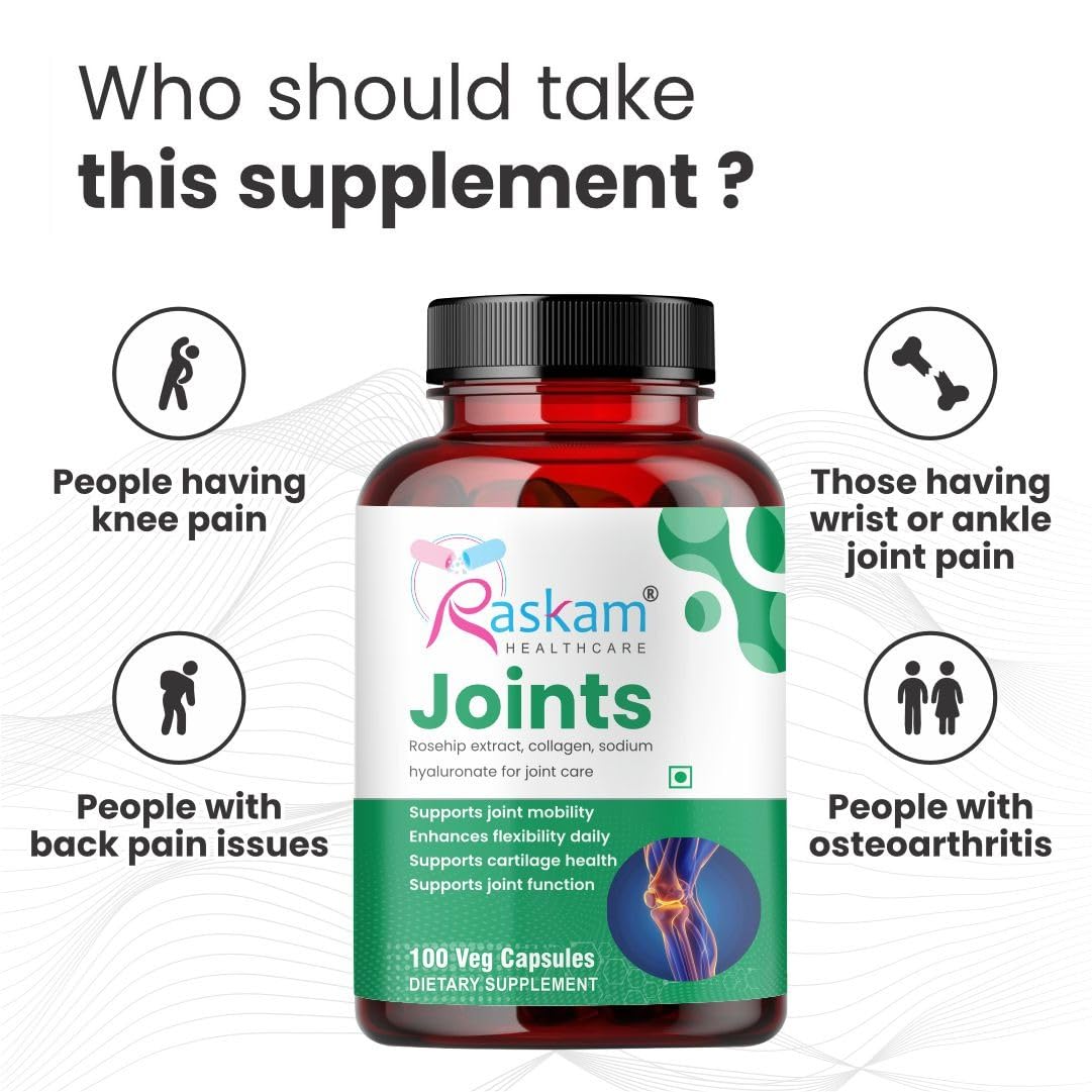 Raskam Joints - 100 Capsules Cartilage Joint and Bone Health