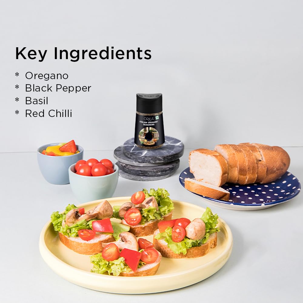 Orika Italian Seasoning 60g | Oregano Seasoning For Pizza, Pasta, Garlic Bread & Italian Food | Classic Blend Of Italian Mixed Herbs | Moisture Resistant Sprinkler Jar | No Artificial Flavours and Colours