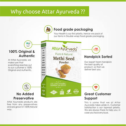 Attar Ayurveda Methi Seed Powder For Hair Growth - 200 g | Fenugreek Po- image 3