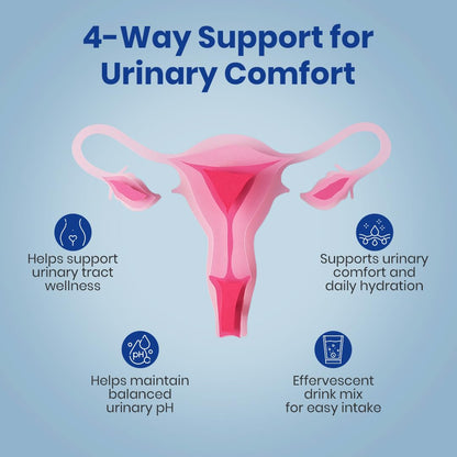 UTI FLUSH Urinary Tract Wellness Supplement | D-Mannose, Cranberry & Rosemary Extract | Potassium Magnesium Citrate for Urinary Comfort & pH Balance | Effervescent Drink Mix | Pack 1 - 7 × 3.5 g Sachets
