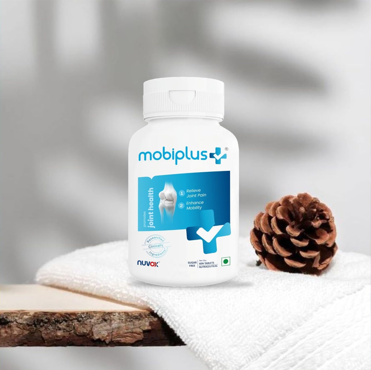 MOBIPLUS – Joint Health Supplement with Veg. Glucosamine, Boswellin, Curcumin C3 Complex & Piperine for Joint Strength, Cartilage Health, Mobility & Flexibility – 60 Tablets