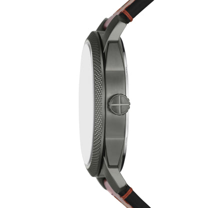 Fossil Leather Machine Analog Gray Dial Men's Watch-Fs5900, Band Color:Brown, Dial_Grey