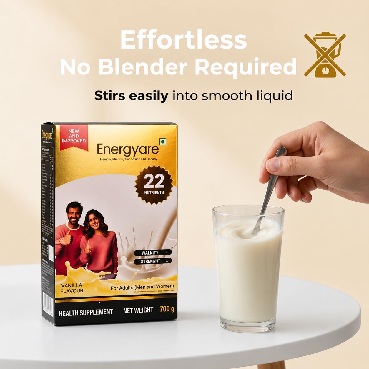 Energyare Protein Powder 700g (Vanilla Flavour) | Nutritional Supplement for Daily Nutrition | High Protein, High Fiber Formula |Daily Nutrition Drink Mix for Active Lifestyle