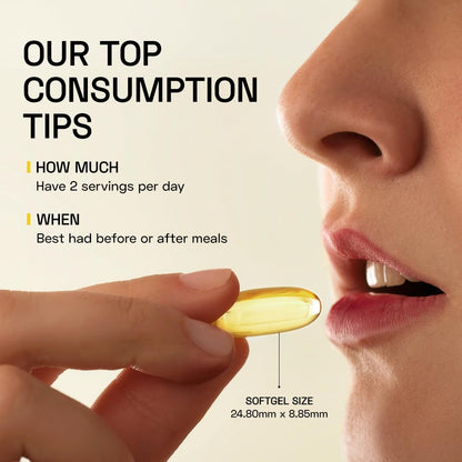 Ace Blend Outshine Omega 3 Fish Oil Capsules (60 Softgels) | 1650 Mg with 743 EPA & 528 DHA | 2 capsules for 4X Strength | No Fishy Burps | Supports Heart, Brain, Joints, Eye Health