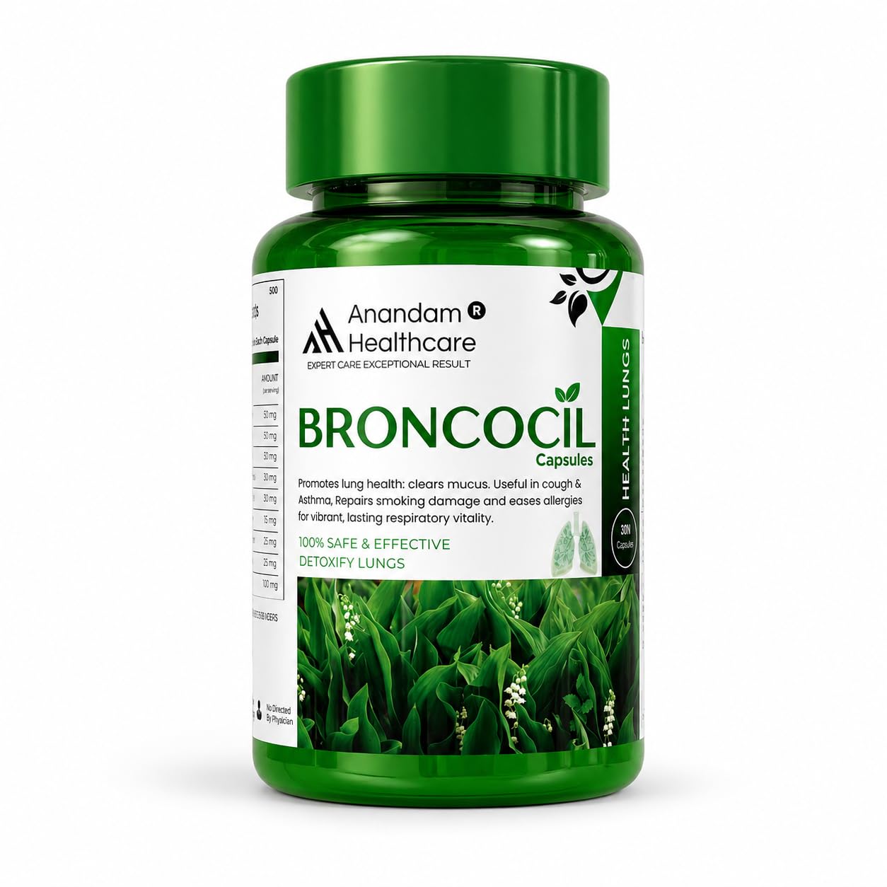 Lung Detox & Cleanse Capsules for Smokers & Pollution | Ayurvedic Respiratory & Breathing Support Supplement | Mucus & Airway Cleansing | Daily Lung Health Detox from Within | Broncocil for Men & Women