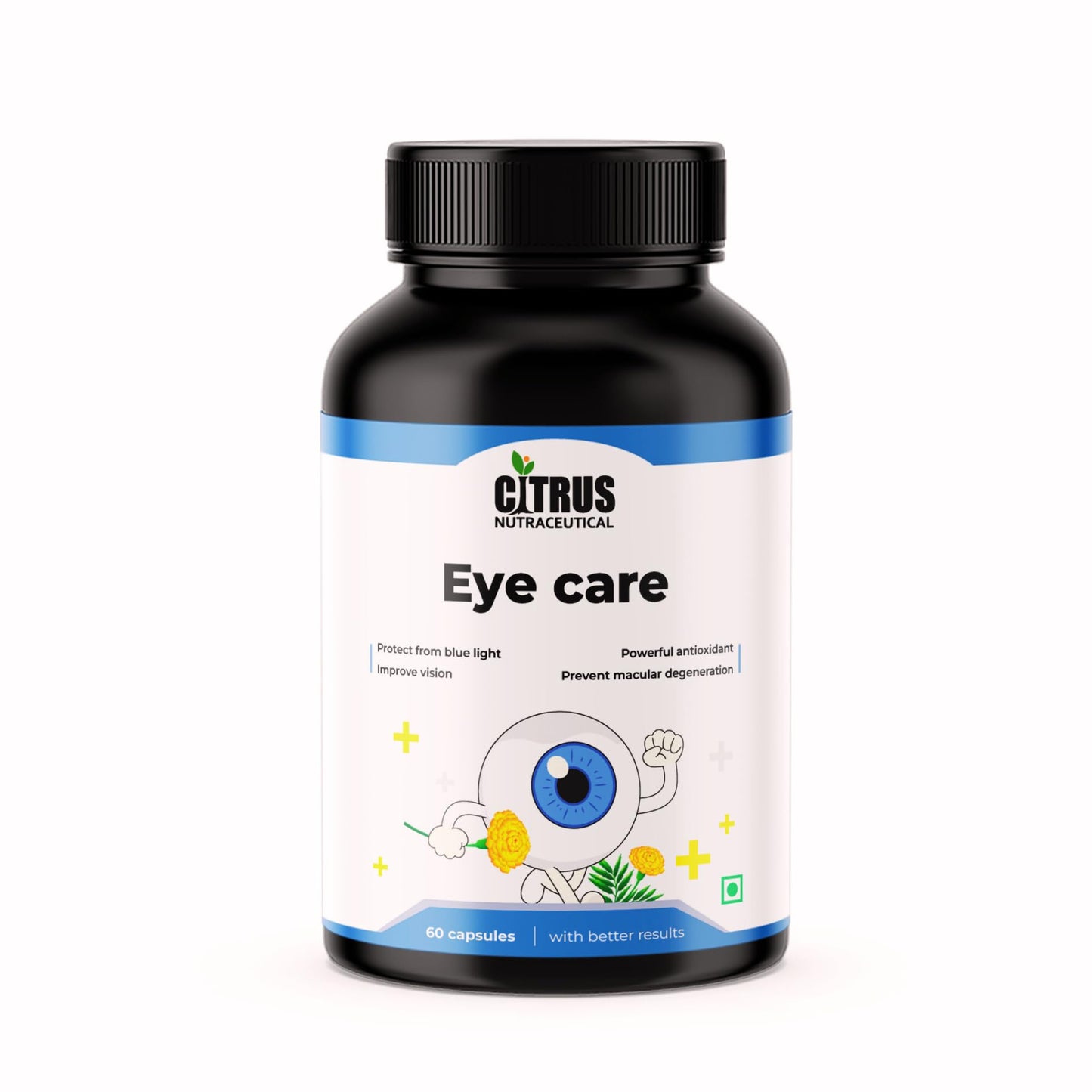CITRUS NUTRACEUTICAL Eye Care Supplement| Lutein, Astaxanthin, Zeaxanthin, Bilberry extract & Vitamins| For healthy eye & vision | 60 Veg Capsules