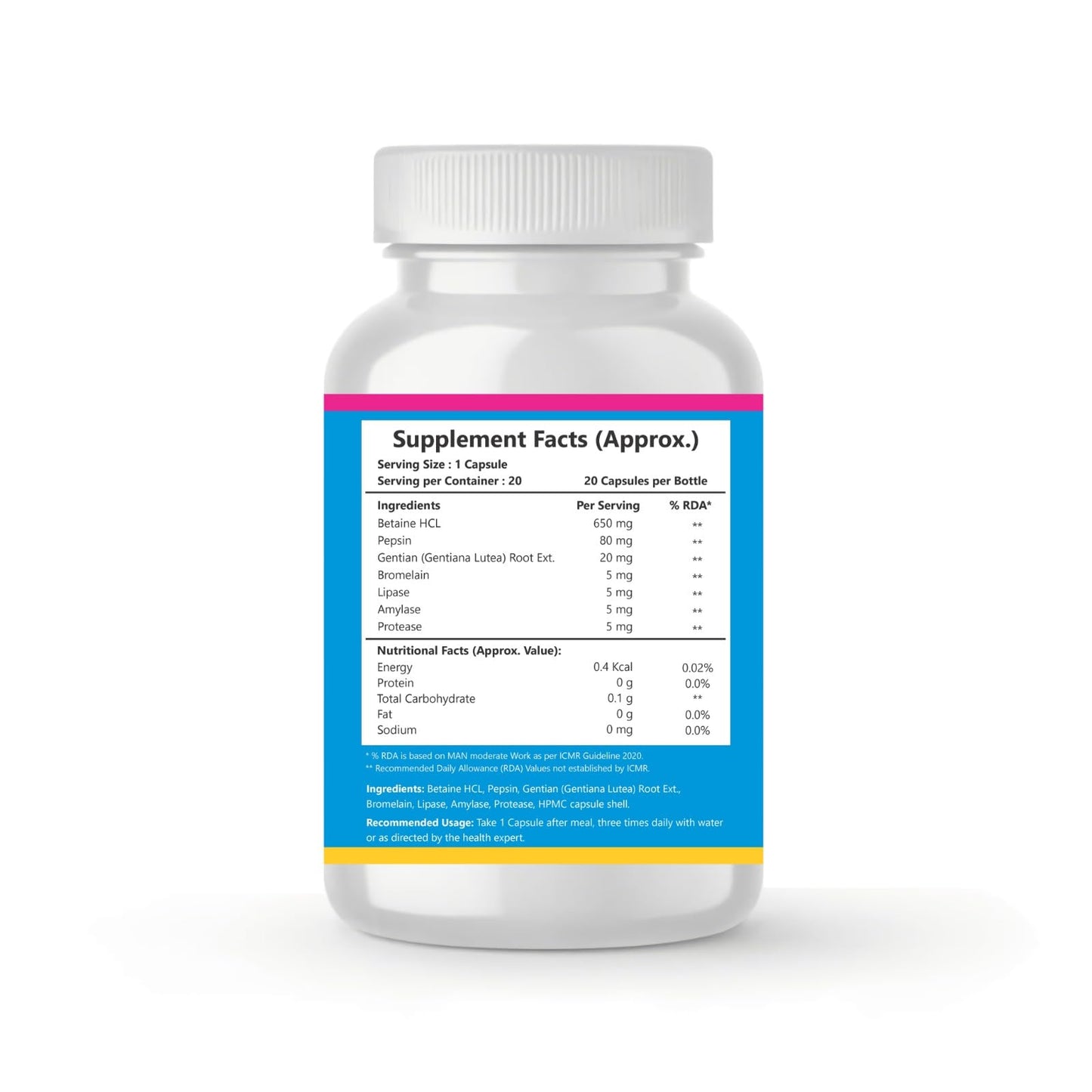 Nutrinow Betaine HCL + Pepsin with Digestive Enzymes | Supports Healthy Digestion, Gut Health & Nutrient Absorption | Digestive Support Supplement | With Bromelain, Lipase, Amylase & Protease | 60 Capsules