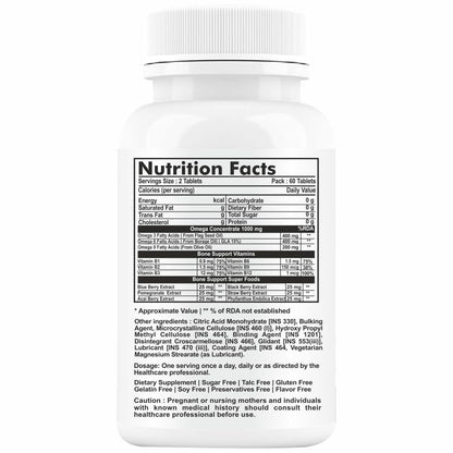 FORESTHERBS Omega 3 Fatty Acid Supplement. vegetarian Omega 3, 6, 9 Fatty Acids 1000mg With B Vitamins & Super foods-30 tablets (No Capsules)