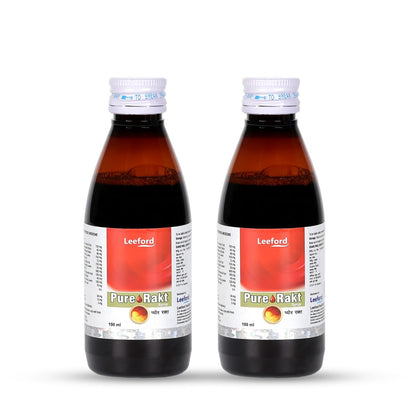 Leeford Pure Rakt Ayurvedic Blood Purifier Syrup for Healthy Skin & Liver Detox – Natural Herbal Syrup for Men & Women - Pack of 2